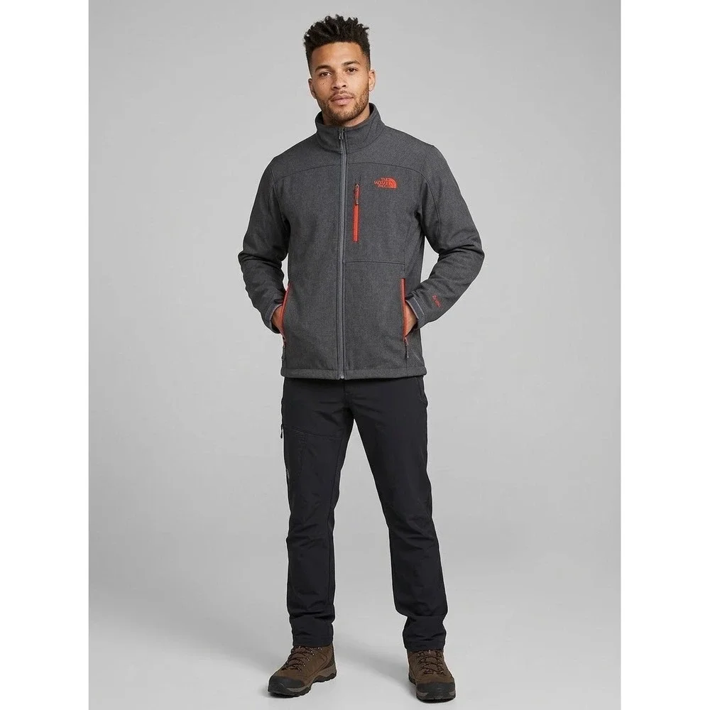 The North Face Apex Bionic 2 Jacket Mens Large Grey Orange WindWall Softshell